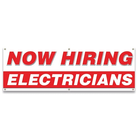 Now Hiring Electricians Banner Apply Inside Accepting Application Single Sided